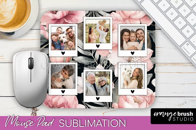Photo Mouse Pad Sublimation, Floral Mouse Pad Picture Frame