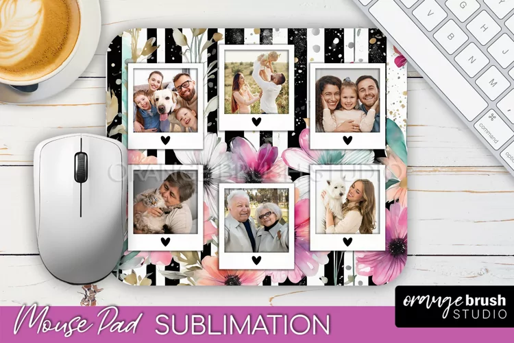 Photo Mouse Pad Sublimation, Floral Mouse Pad Picture Frame