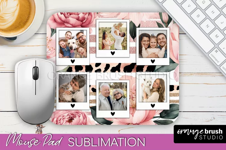 Photo Mouse Pad Sublimation, Floral Mouse Pad Picture Frame