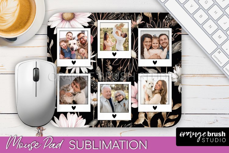 Photo Mouse Pad Sublimation, Floral Mouse Pad Picture Frame example image 1