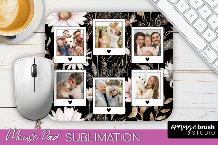 Photo Mouse Pad Sublimation, Floral Mouse Pad Picture Frame