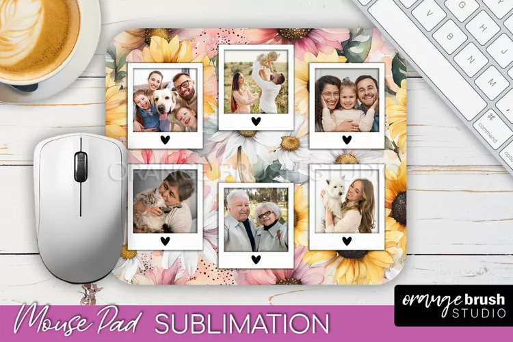 Photo Mouse Pad Sublimation, Floral Mouse Pad Picture Frame
