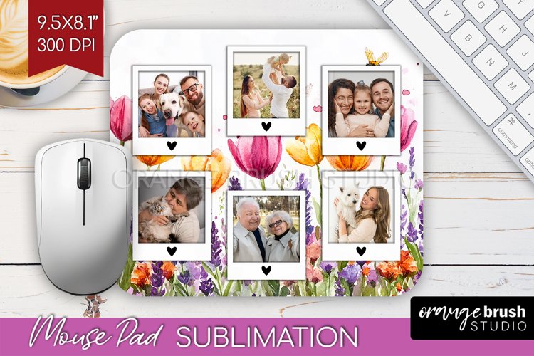 Wildflowers Photo Mouse Pad PNG - Floral Picture Frame Mouse