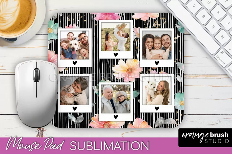 Photo Mouse Pad Sublimation, Floral Mouse Pad Picture Frame