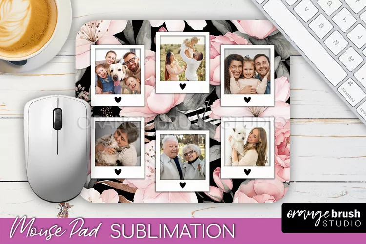 Photo Mouse Pad Sublimation, Floral Mouse Pad Picture Frame