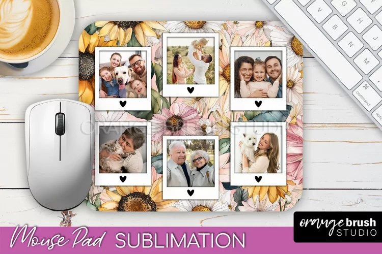 Photo Mouse Pad Sublimation, Floral Mouse Pad Picture Frame