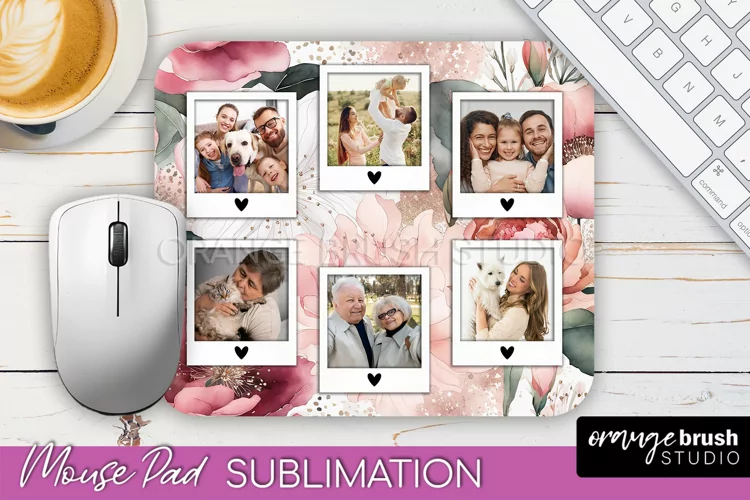 Photo Mouse Pad Sublimation, Floral Mouse Pad Picture Frame