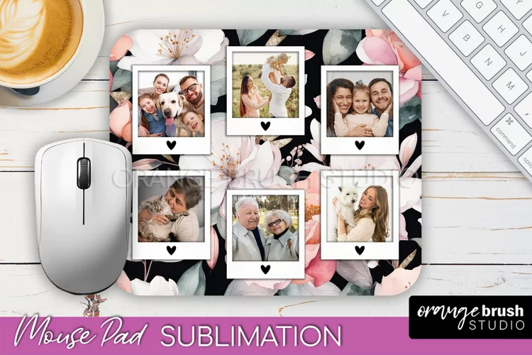 Photo Mouse Pad Sublimation, Floral Mouse Pad Picture Frame