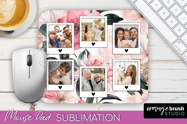 Photo Mouse Pad Sublimation, Floral Mouse Pad Picture Frame