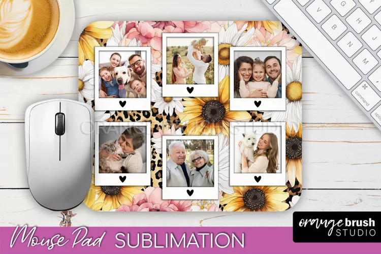 Photo Mouse Pad Sublimation, Floral Mouse Pad Picture Frame