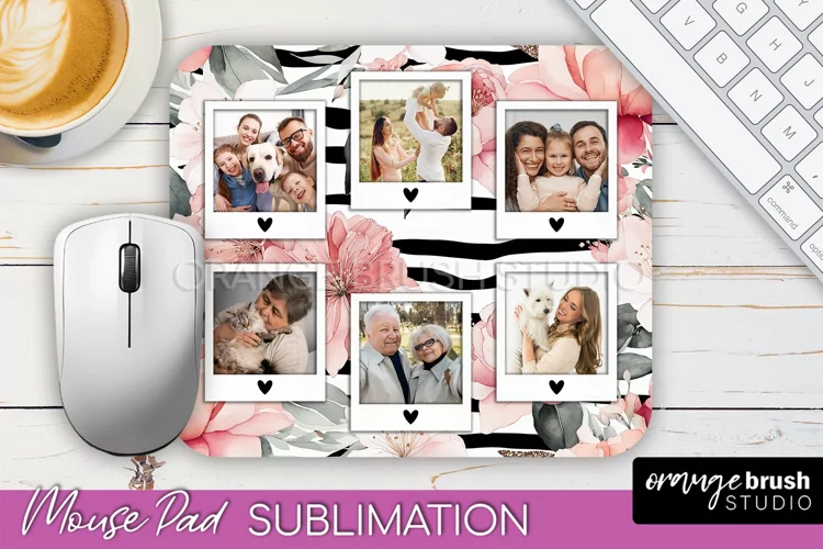 Photo Mouse Pad Sublimation, Floral Mouse Pad Picture Frame
