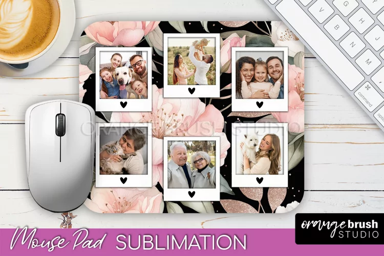 Photo Mouse Pad Sublimation, Floral Mouse Pad Picture Frame