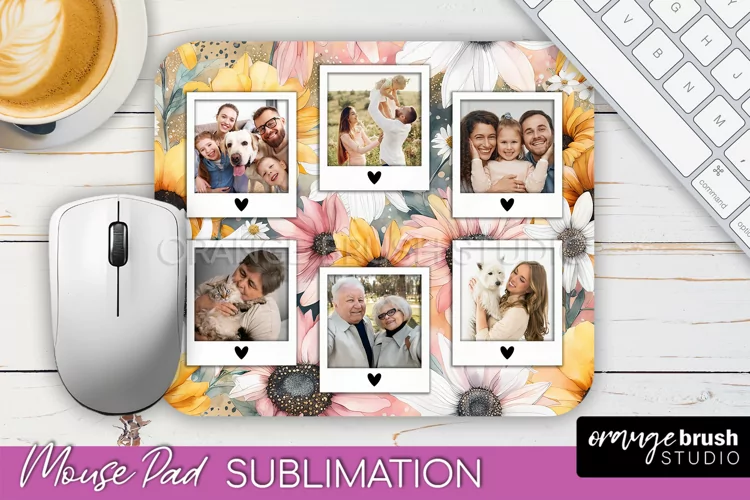 Photo Mouse Pad Sublimation, Floral Mouse Pad Picture Frame