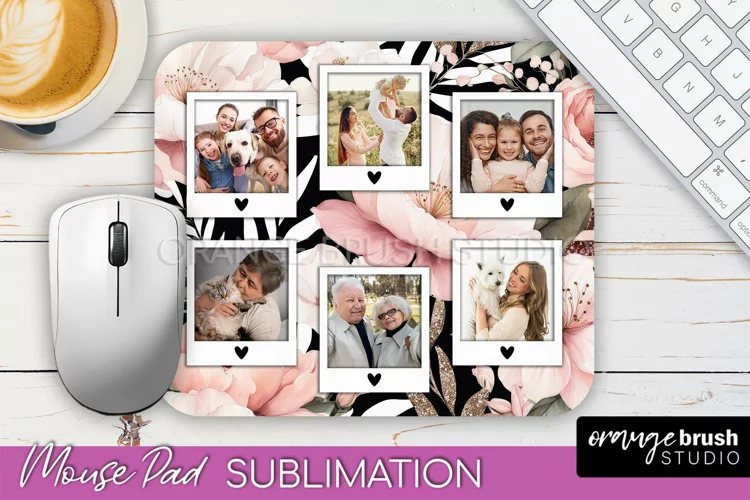 Photo Mouse Pad Sublimation, Floral Mouse Pad Picture Frame