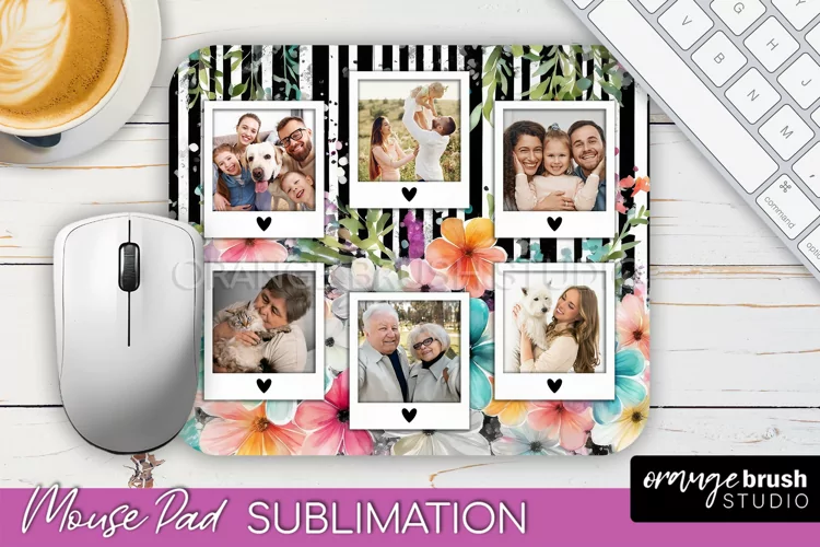 Photo Mouse Pad Sublimation, Floral Mouse Pad Picture Frame