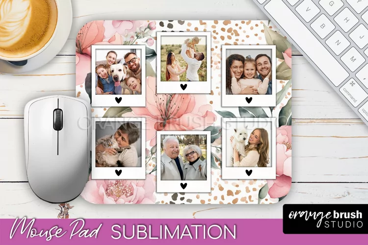 Photo Mouse Pad Sublimation, Floral Mouse Pad Picture Frame