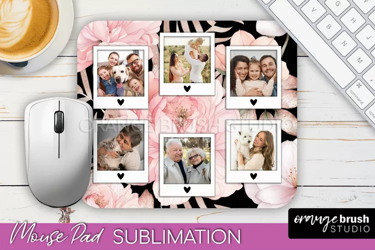 Photo Mouse Pad Sublimation, Floral Mouse Pad Picture Frame