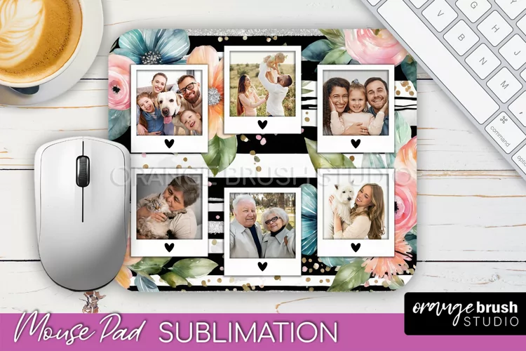 Photo Mouse Pad Sublimation, Floral Mouse Pad Picture Frame