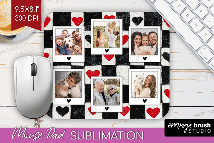 Heart Pattern Photo Mouse Pad PNG - Valentines Day Picture