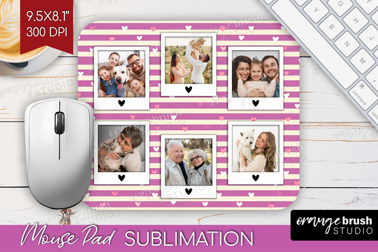 Heart Pattern Photo Mouse Pad PNG - Valentines Day Picture