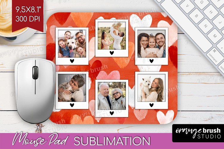 Heart Pattern Photo Mouse Pad PNG - Valentines Day Picture