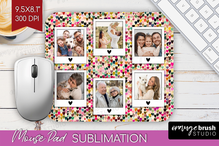 Heart Pattern Photo Mouse Pad PNG - Valentines Day Picture