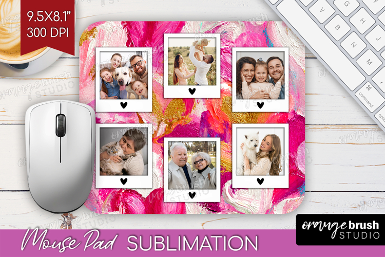 Heart Pattern Photo Mouse Pad PNG - Valentines Day Picture