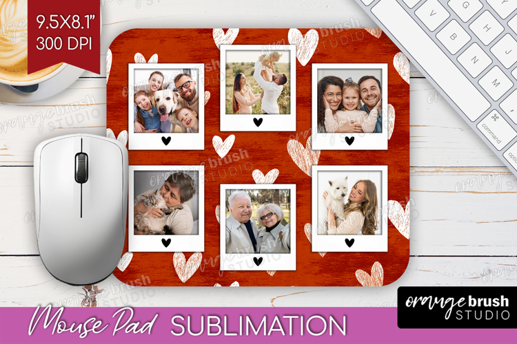 Heart Pattern Photo Mouse Pad PNG - Valentines Day Picture