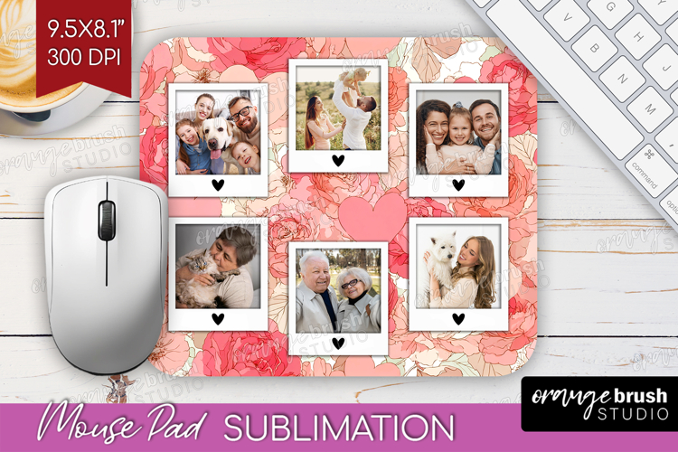 Heart Pattern Photo Mouse Pad PNG - Valentines Day Picture