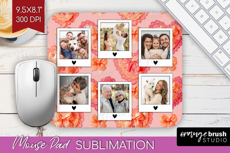 Heart Pattern Photo Mouse Pad PNG - Valentines Day Picture