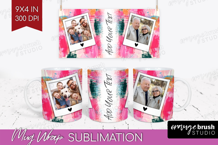 Brush Stroke Photo Mug Wrap PNG - Abstract Texture Picture