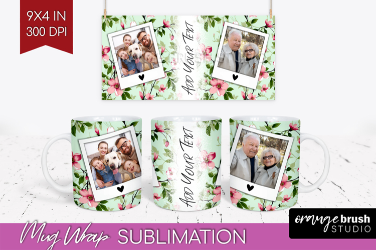 Spring Photo Mug Wrap PNG - Flowers Picture Frame Mug