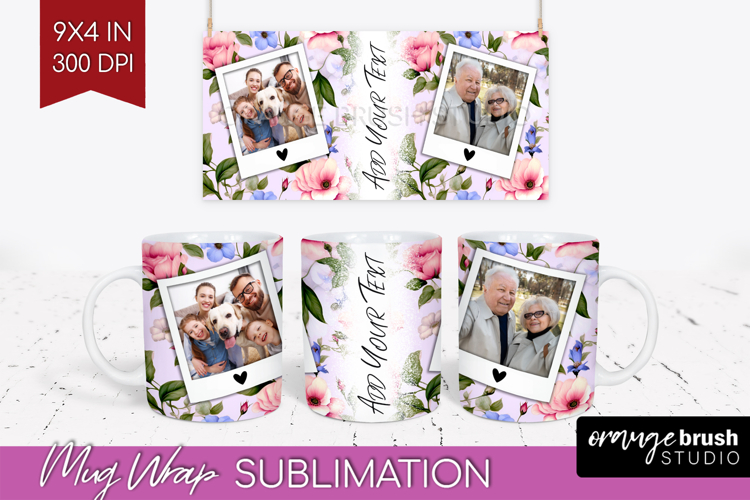 Spring Photo Mug Wrap PNG - Flowers Picture Frame Mug