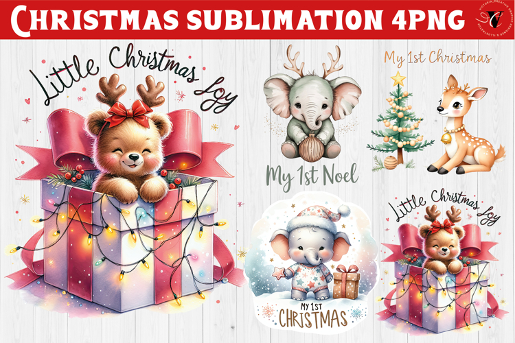 My first Christmas | Cute Christmas animal sublimation