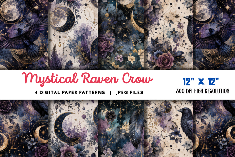 Mystical Raven Crow Junk Journal JPG