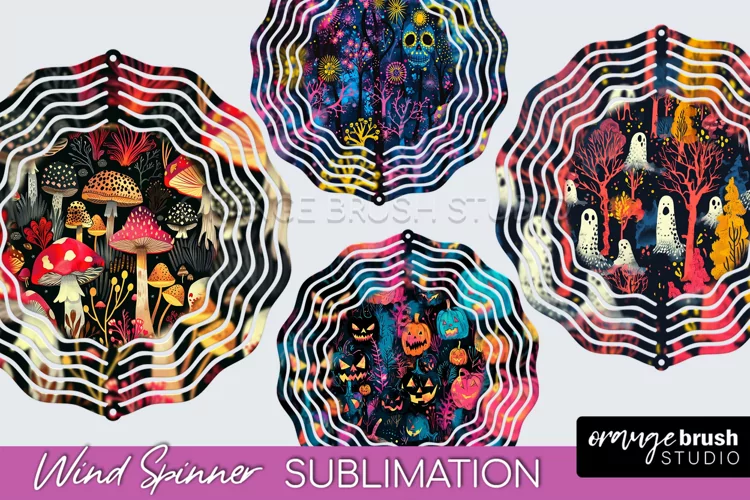 Neon Halloween Wind Spinner, Spooky Wind Spinner Sublimation