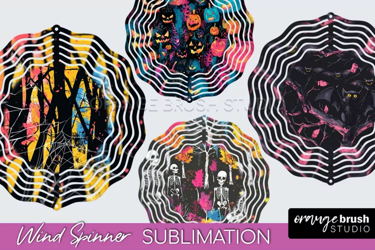 Neon Halloween Wind Spinner, Spooky Wind Spinner Sublimation