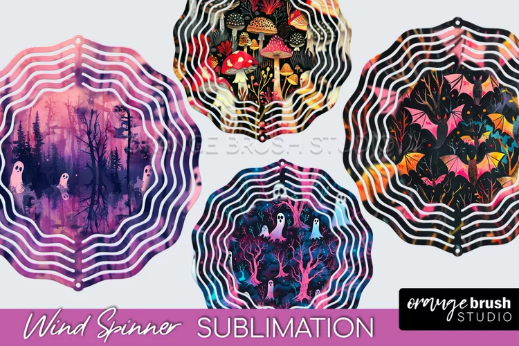 Neon Halloween Wind Spinner, Spooky Wind Spinner Sublimation