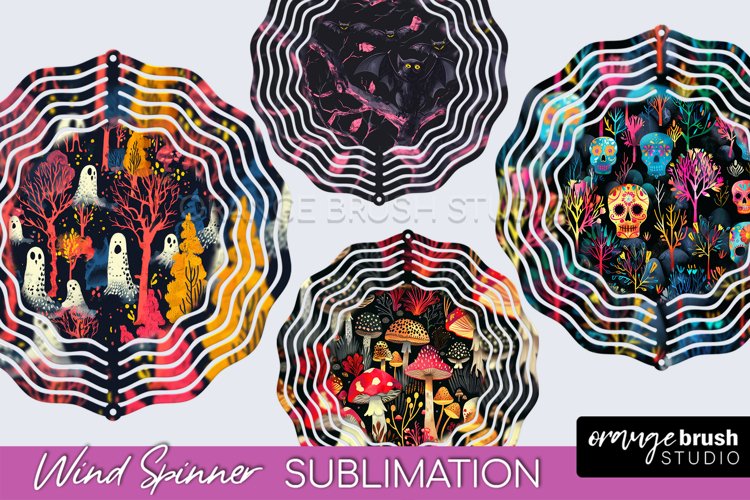 Neon Halloween Wind Spinner, Spooky Wind Spinner Sublimation