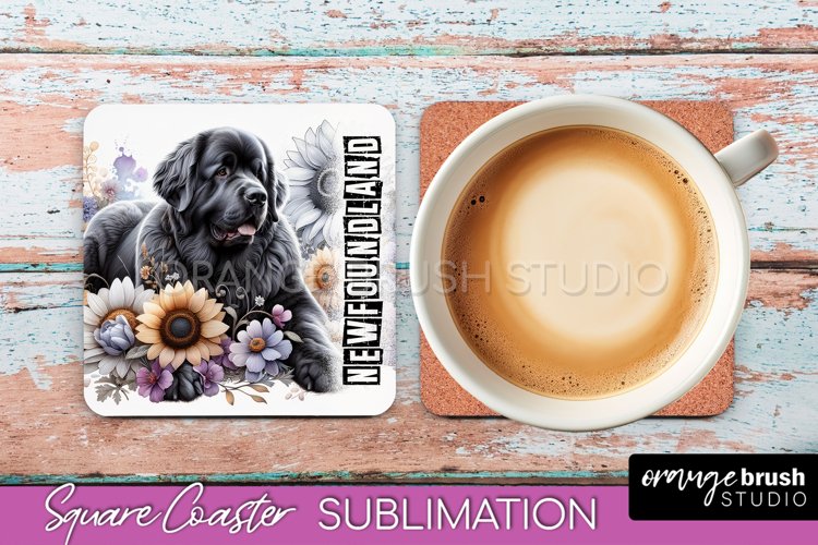 Dog Square Coaster - Dog Mom Floral Coaster Sublimation