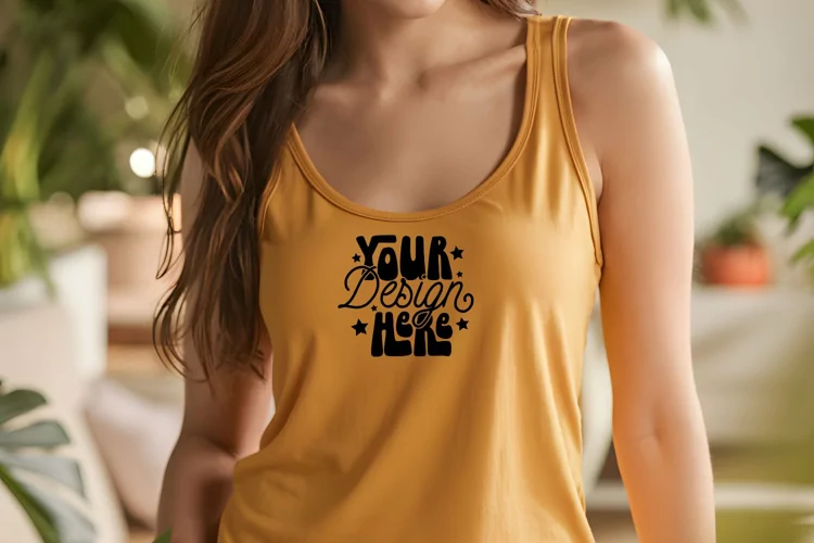 Next Level 1533 Antique Gold Mockup, Next Level Tank Top