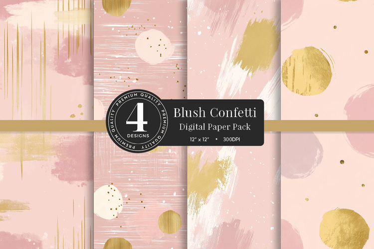 Blush Gold Abstract Digital Paper Pack