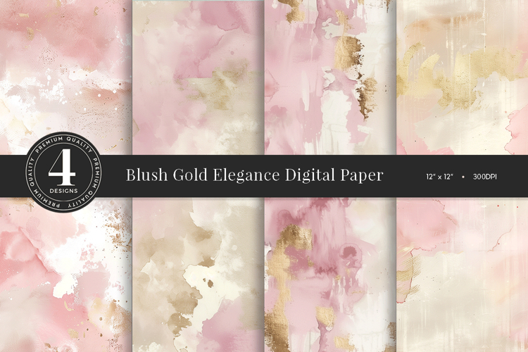 Blush Gold Elegance Digital Paper Pack