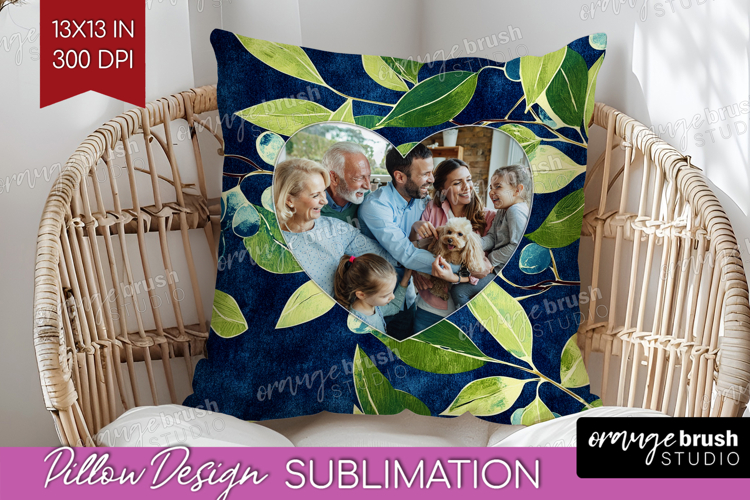 Eucalyptus Photo Pillow PNG - Botanical Picture Frame Pillow