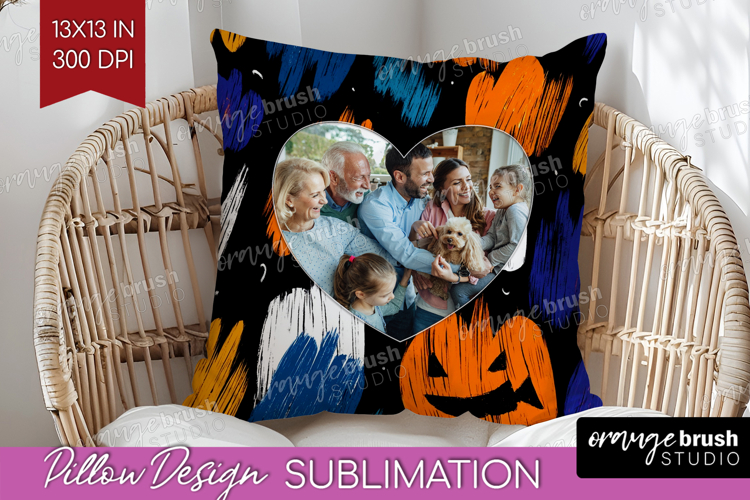 Halloween Photo Pillow PNG - Brush Stroke Picture Frame