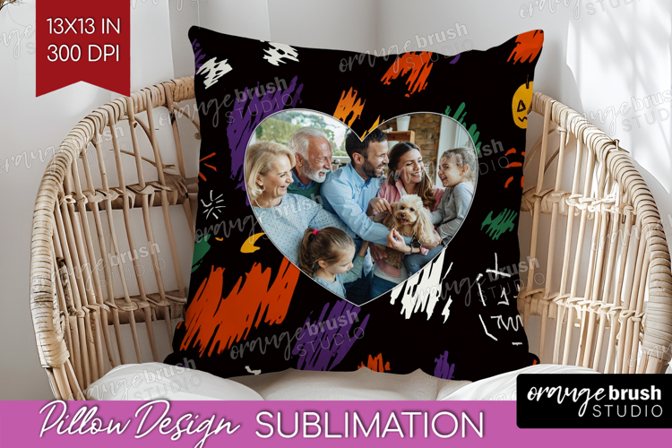 Halloween Photo Pillow PNG - Brush Stroke Picture Frame