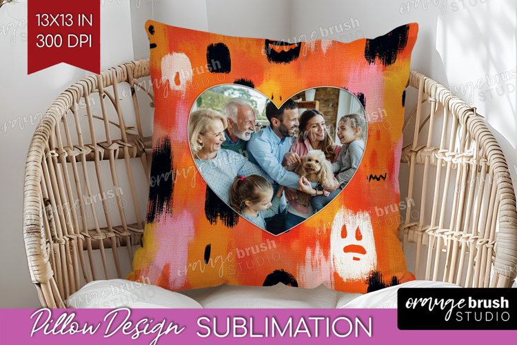 Halloween Photo Pillow PNG - Brush Stroke Picture Frame