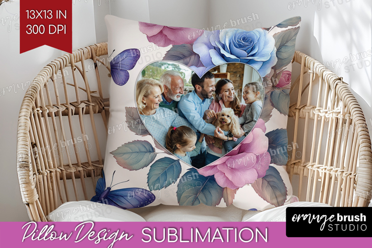Floral Photo Pillow PNG - Sping Flowers Picture Frame Pillow