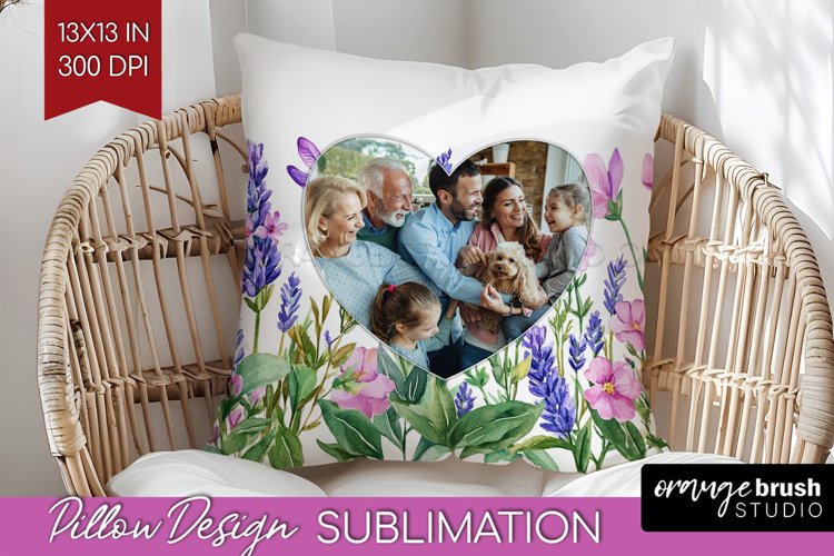 Wildflowers Photo Pillow PNG - Floral Picture Frame Pillow