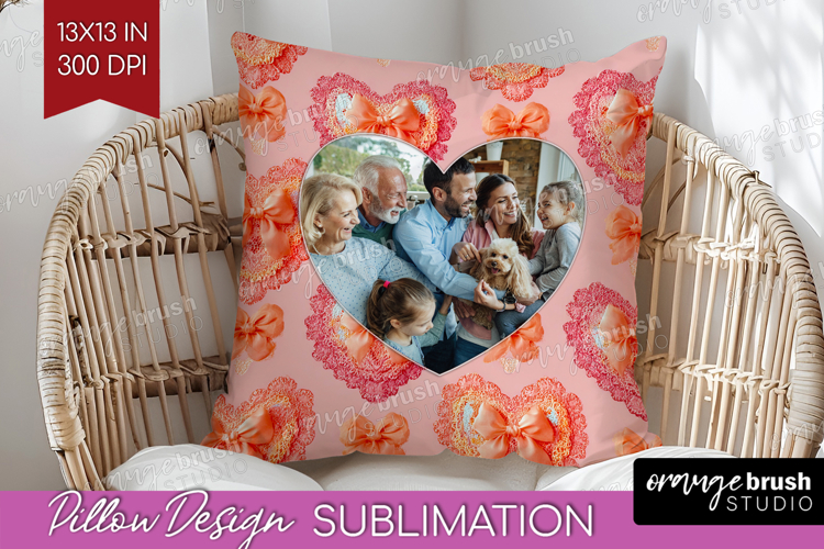 Heart Pattern Photo Pillow PNG - Valentines Day Picture